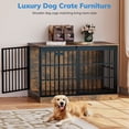 thumbnail image 4 of Behost 47" Dog Crate Furniture for Large Dogs, Indoor Dog Cage Kennel with Customizable Nameplate, 3-Sided Access, Rustic Brown, 4 of 11