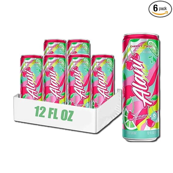 NEW Alani CHERRY TWIST Sugar Free, Low Calorie Energy Drinks, 12 oz (6 pack)