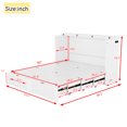 thumbnail image 4 of Queen Size Murphy Bed, Modern Wall Bed Frame with Drawer, Socket, USB Port, Portable Storage Storage Low Bed Frame for Bedroom, Living Room, Pulley Structure Design, White, 4 of 9