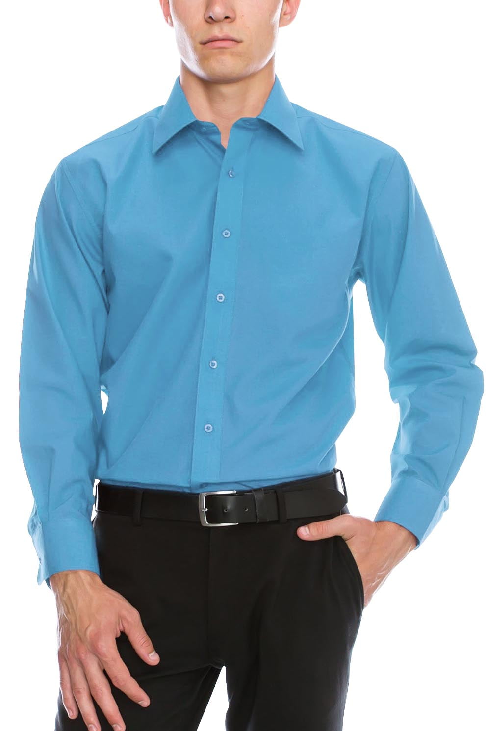 Mens Premium Dress Shirt Button Down Long Sleeve Collar ...