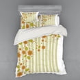 thumbnail image 2 of Ambesonne Floral Bedding Set 3 Pcs, Retro Swirled Flowers, Twin, Green Orange White, 2 of 3