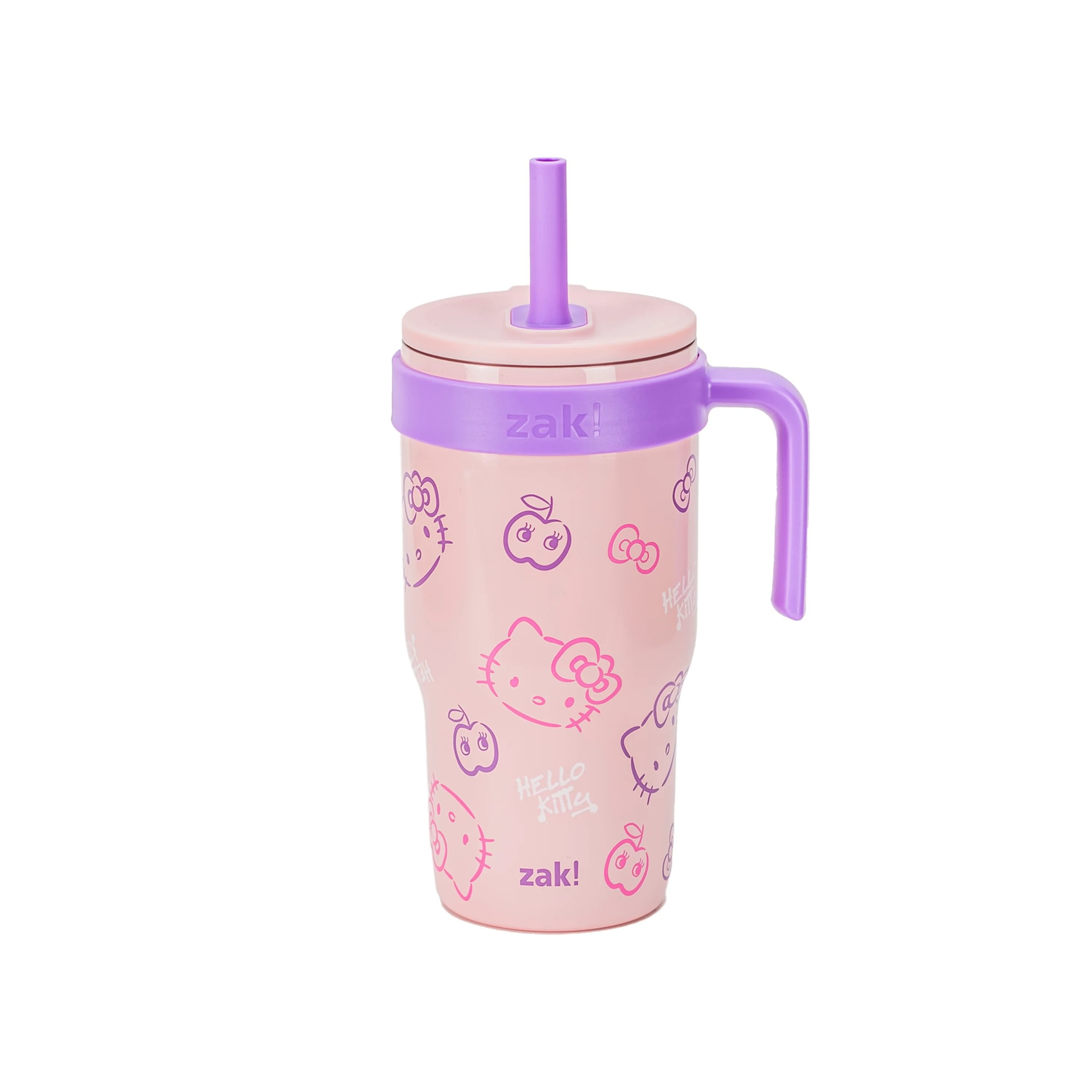 3 pack) Zak Designs 18oz Hello Kitty Kids Straw Handle Tumbler