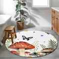 thumbnail image 3 of Round Rug 3.3Ft Washable Non-Slip, Spring Mushrooms Circle Area Rugs for Living Room Bedroom, Farmhouse Pastoral Botanical Watercolor Indoor Floor Mats Carpet Runner for Home Decor Aesthetic, 3 of 8