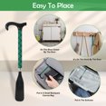 thumbnail image 4 of Baokaler Telescopic Metal Shoe Horn Long Handle, 2Pcs Adjustable Length Dressing Aid, Green, 14-34 inches, 4 of 8