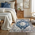 thumbnail image 2 of Lahome Decor 4'x6' Area Rug for Living Room,Machine Washable Non Slip Inside Floor Mat,Vintage Rug,Low Pile Lightweight Vintage Rug for Bedroom Dining Room Office Farmhouse,Blue, 2 of 9