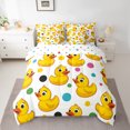 thumbnail image 2 of Manfei Colorful Polka Dots 7-Piece Twin Bedding Sets,Cute Duck Bedding Comforter Set,Yellow White Sheet Sets For Kids,Super Cozy Room Decor Reversible, 2 of 8