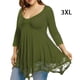 thumbnail image 5 of Jumpingount Vestido corto de encaje Color sólido Transpirable Casual Bordado floral Mujeres Swing Sundress Oficina Citas Ropa de verano Vestidos Verde 3XL, 5 of 6