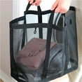 thumbnail image 3 of Nylon Mesh Dirty Clothes Storage Bag with Hanging Portable Foldable Large Capacity Laundry Bags Basket for Home Travel Organizer, 3 of 7