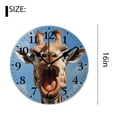 thumbnail image 2 of 16 Inch Wall Clock Battery Operated Silent Clock Decorative for Office, Kitchen, Outdoor, Living Room，Funny Giraffe Animal Print Blue Sky Drawing, 2 of 4