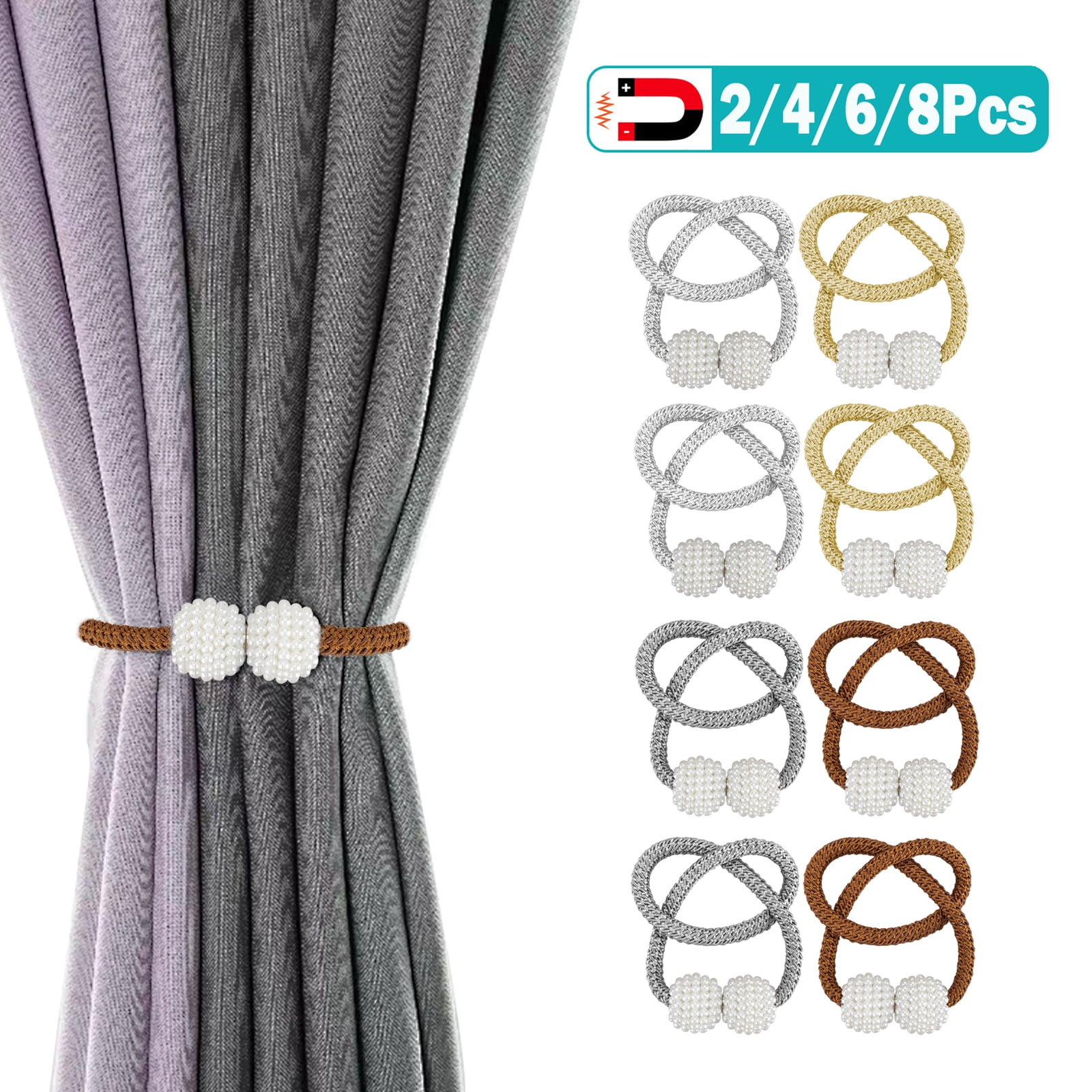 2 4 6 8pcs Magnetic Curtain Tiebacks Magnetic Tie Backs Curtain