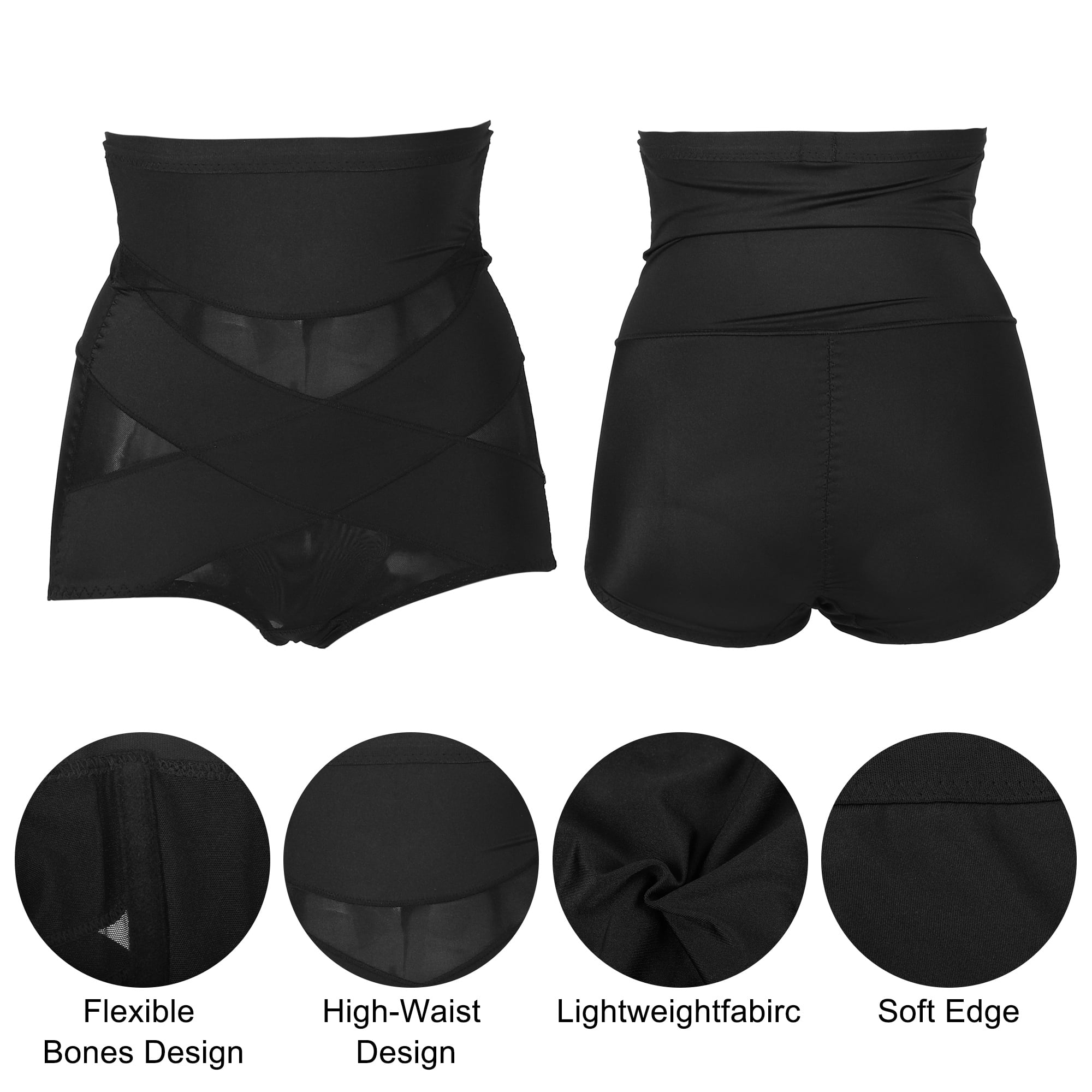 Unique Bargains Women High Waist Slimming Body Shaping Tummy Control Shapewear 2XL Black