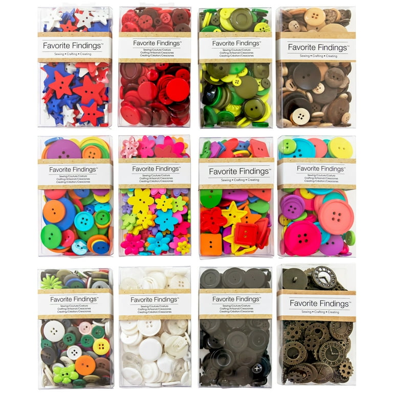 Favorite Findings Rainbow Mix Value Buttons, Multi-Count