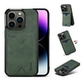 thumbnail image 1 of Feishell Wallet Case for iPhone 13 Pro with Card Slot Holder Bracket Kickstand Case, Soft Silicone Luxury PU Leather Slim Thin Fit Shockproof Lens Protection Magnetic Phone Cover,Green, 1 of 6