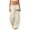 Beige, variant on Womens Wide Leg Sweatpants Baggy USA Print Letter Patched Elastic Waist Long Flowy Floor Length Pants