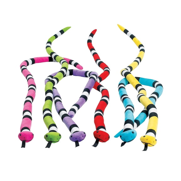 Plush Bright Snakes (60") - Party Favors - 12 Pieces