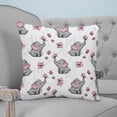 thumbnail image 4 of 18x18 Pillow Covers Set of 2, Cute Elephants Throw Pillow Covers Decorative Couch Cushion Case, Cartoon Funny Butterflies Pink Microfiber Square Pillowcases for Bedroom Car Living Room, 4 of 7