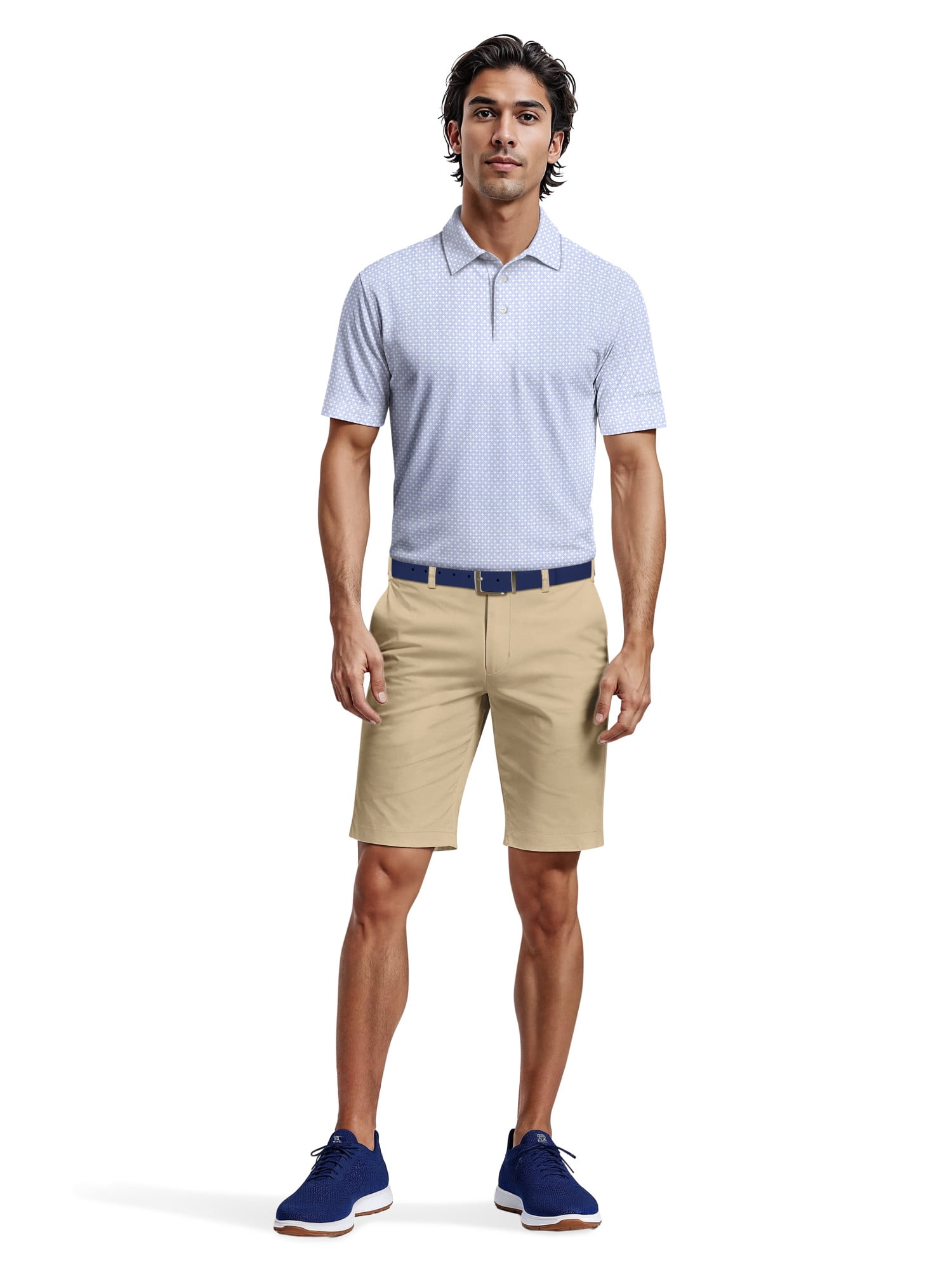 Ben Hogan Men's & Big Men's Performance Shibori Geo Short Sleeve Polo Shirt, up to 5XL