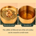 thumbnail image 3 of Culinary Tool, Anti-Drip and Non-Slip Design Stainless Steel Oil Filter Pot, Premium Material Non-Stick Coating Cooking Oil Filter Grease Container for Kitchen (Gold), 2.8L Large Capacity, 3 of 5