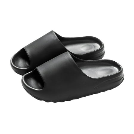 

Pudcoco Pillow Slippers for Women and Men Non-Slip Thick Sole Quick Drying Shower Cloud Cushion Slides Bathroom Sandals