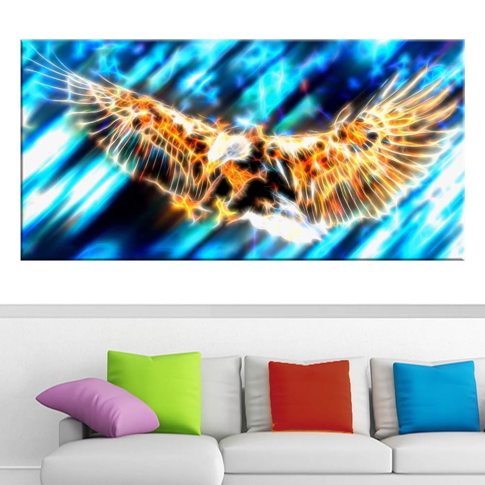 DESIGN ART Soaring Eagle Animal Canvas Art (Multiple Sizes) 32 in. wide x 16 in. high