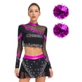 thumbnail image 1 of Moggemol Womens 3Pcs Cheer Leader Outfits School Cheerleading Uniform Set Hot Pink M, 1 of 5