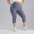 thumbnail image 2 of Legging Capris for Women with Pockets Plus Size Butt Lifting High Waist Slimming Leggings Compression Tummy Control Running Yoga Pants Dark Gray 5XL, 2 of 6