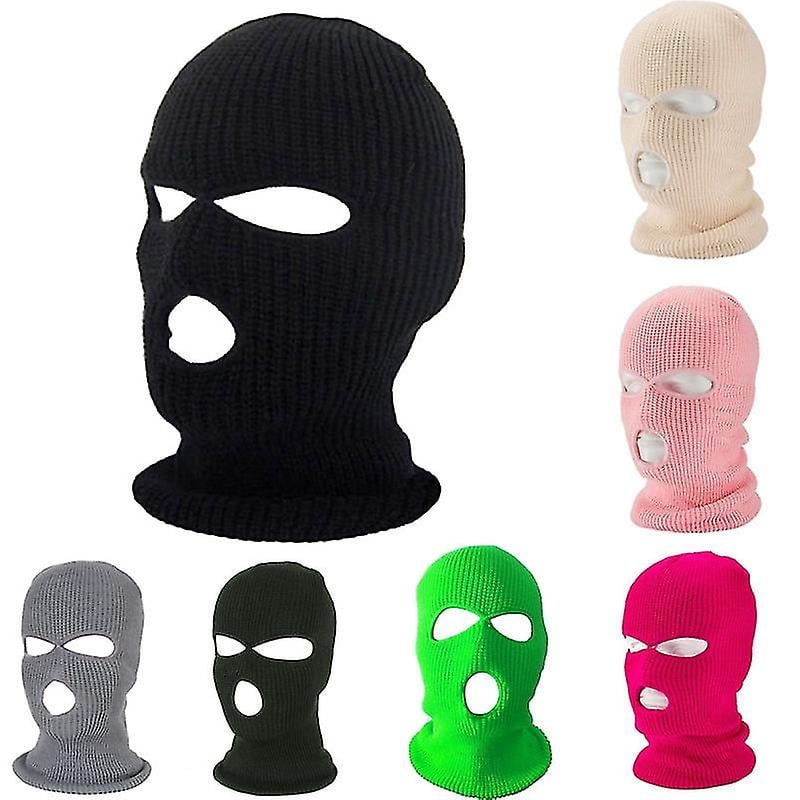 Ski Mask Knitted Face Cover Winter Balaclava Full Face Mask Winter Outdoor Sports Cs Winter Three 3 Hole Balaclava Knit Hat Outdoor Solid Color Jd - Walmart.com