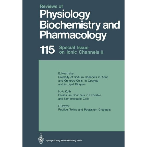 Reviews of Physiology, Biochemistry and Reviews of Physiology, Biochemistry and Pharmacology: Volume: 115, Book 115, (Paperback)