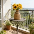 thumbnail image 4 of Rewenti Handmade Woven Rattan Plastic Vase Faux Wicker Flower Pot Table Centerpiece Home Decor for Living Room Shelf, 4 of 6
