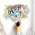 thumbnail image 3 of Bluey-pegatina de pared de dibujos animados para niños, papel autoadhesivo de PVC, póster 3D para dormitorio, decoración de pared, 3 of 5