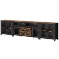 thumbnail image 5 of Wampat Farmhouse TV Stand Entertainment Center for 100 Inch TV, 2 Piece, with Sliding Barn Door, Adjustable Shelves, Dark Walnut and Black, 5 of 6