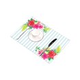 thumbnail image 3 of MKHERT Hawaiian Tropical Hibiscus Flowers with Mint Stripes Placemats Table Mats for Dining Room Kitchen Table Decoration 12x18 inch,Set of 4, 3 of 4
