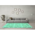 thumbnail image 3 of Ahgly Company Indoor Rectangle Abstract Turquoise Blue Modern Area Rugs, 3' x 5', 3 of 4