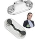 thumbnail image 1 of (Plata + Negro) Soporte magnético para gafas de acero inoxidable de 4 piezas que se puede fijar a la ropa, para gafas, gafas de sol, gafas de lectura, auriculares, tarjeta de identificación, 1 of 5