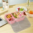 thumbnail image 4 of Fmbmuo Lunch Box for Women Stackable Reusable Plastic Green Bento Box, 3-Compartment Leakproof Food/Fruit Storage Containers Freezer, Oven Safe, 4 of 5