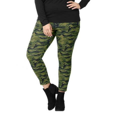 Women's Plus Size Elastic Waist Stretch Camouflage Legging Pant