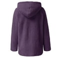 thumbnail image 4 of felwors Jacket Women 2025 Plus Size Long Sleeve Down Coat Casual Fuzzy Fall Winter Cardigan Sweaters Outerwear Purple, XXXL, 4 of 6