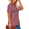 thumbnail image 2 of XCHQRTI Women's Love Heart T Shirts Leopard Printed Valentine's Day Tees Short Sleeve Plus Size Tops, 2 of 5