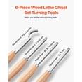 thumbnail image 2 of VEVOR 6PCS Wood Lathe Chisel Set HSS Woodturning Tools Storage Box for Lathe Finisher, 2 of 9