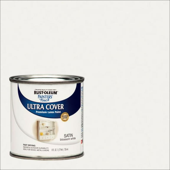 Rust-Oleum Painter's Touch Ultra Cover Blossom White Satin Exterior and Interior Paint, 0.5 pt