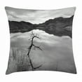 thumbnail image 1 of Black and White Decorations Throw Pillow Cushion Cover, Scenic Tranquil Landscape Lake Nature Monochrome Photo, Decorative Square Accent Pillow Case, 18 X 18 Inches, Black White Grey, by Ambesonne, 1 of 2
