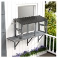 thumbnail image 3 of Catio Outdoor Enclosure, Wooden Cat Run Window Perch with Platform, Safely Enjoy Outdoor Views, Gray, 3 of 7