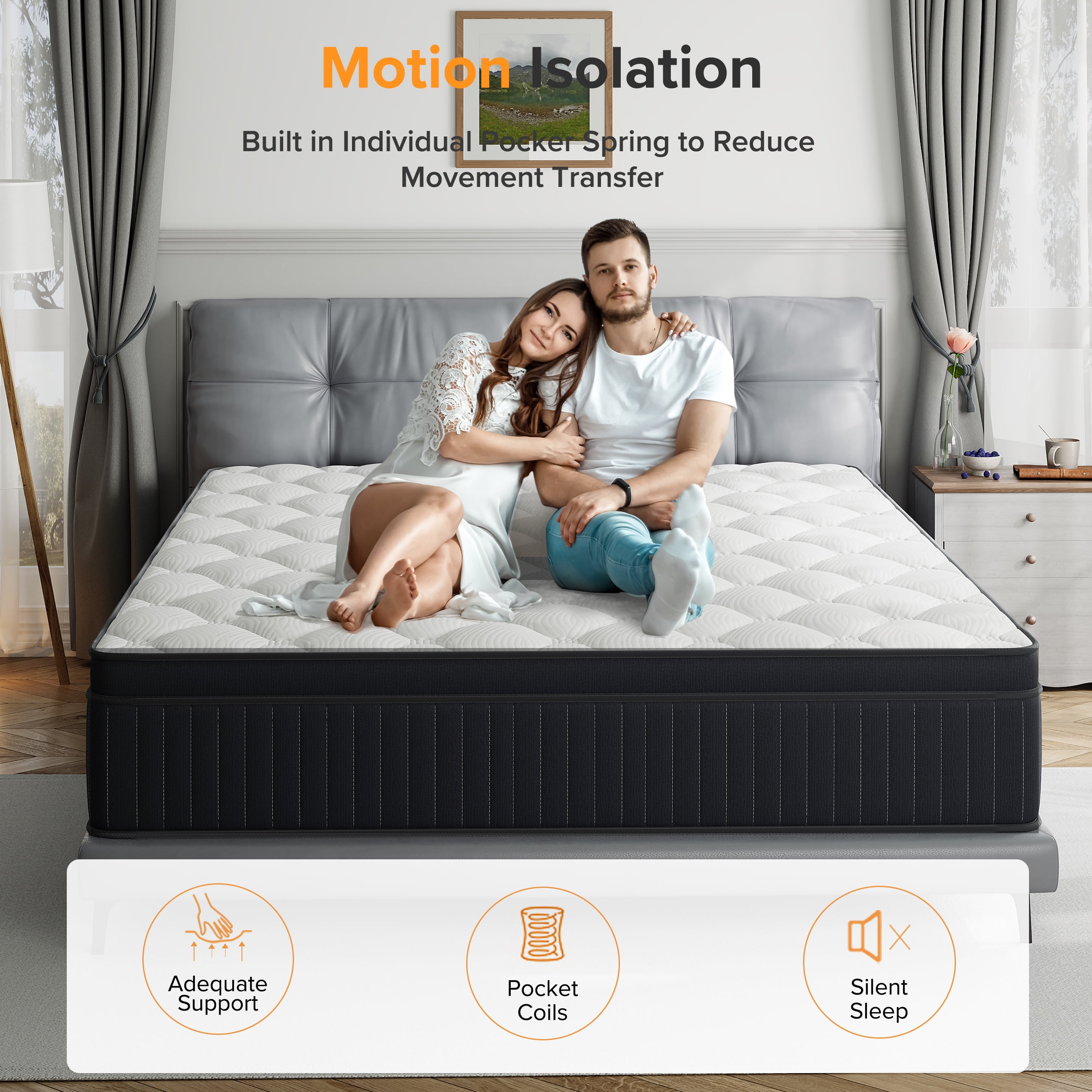 Twin Mattress, Babo Care 12 Inch Hybrid Mattress with Cooling-Gel Memory Foam and Individually Pocket Innerspring , Twin Bed Mattress in a Box, CertiPUR-US Certified, Medium Twin Size Mattress