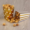 thumbnail image 3 of Miangastore 50pcs Popcorn Boxes Yellow Design Trio Miniature Scalloped Cardboard Party Candy Container Treat Cartons (Gold), 3 of 7