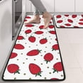 thumbnail image 2 of Kitchen Rugs Sets Of 2,Strawberry Plants Fruit Dot White Pattern Anti Fatigue Kitchen Mat Rugs Non Slip Washable,Decorative Kitchen Floor Mats for Kitchen,Sink,Laundry,17"x47"+17"x47", 2 of 5