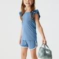 thumbnail image 3 of FAIWAD Toddler Clothes Kids Girls Summer Cute Outfits 2 Piece Ruffle Tank Tops and and Shorts Outfits 1-6Y, 3 of 9