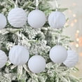 thumbnail image 5 of Ke1Clo Velvet Christmas Ornaments Sets, 12PCS White Flocked Shatterproof Christmas Ornaments, 60mm 2.36 Inch Christmas Tree Ornaments for Christmas Tree Decorations, 5 of 6