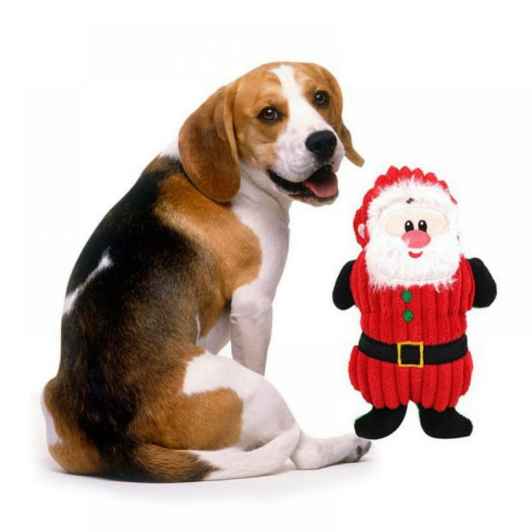 Keimprove Pet Dogs Christmas Toys for Small Large Dogs Christmas Plush Pet Puppy Squeaky Chew Bite Resistant Santa Claus Toys Pets Accessories