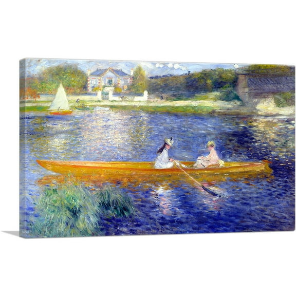 ARTCANVAS The Skiff 1875 Canvas Art Print by Pierre-Auguste Renoir - Size: 26" x 18" (0.75" Deep)