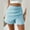 Sky Blue, variant on JFGHDG Women's Ruched Wrap Skorts Short Women High Waist Pleated Wide Leg Skort Button Front Casual Dress Short Beige L